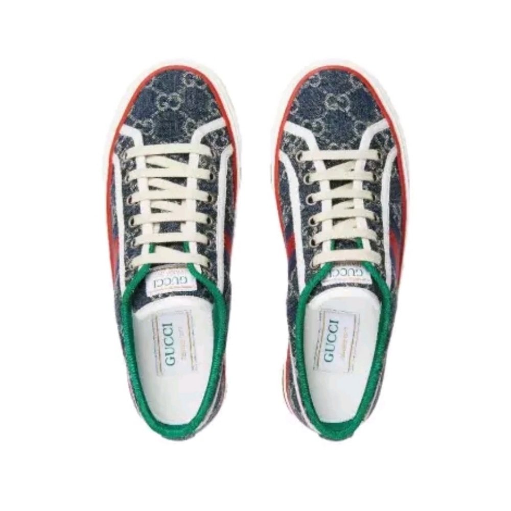 Gucci Multicolor Sneakers with Green and Red Accents